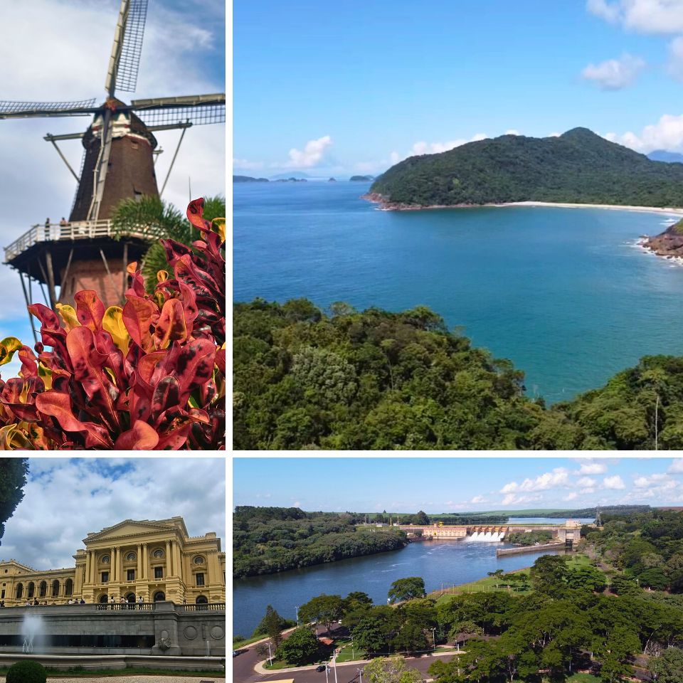 Uma das cidades mais bonitas do Brasil está em São Paulo - Holambra, o Litoral Norte com águas cristalinas, o Museu Paulista e o Rio Tietê em Barra Bonita