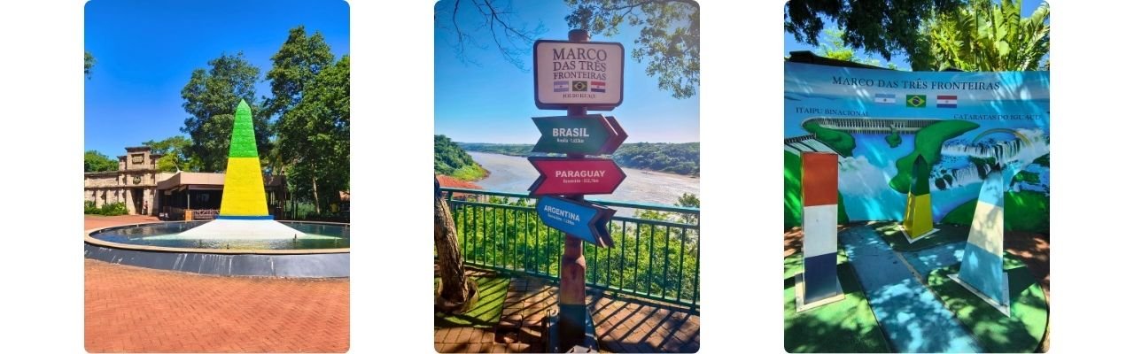 [Montagem de fotos de Marco das Três Fronteiras]