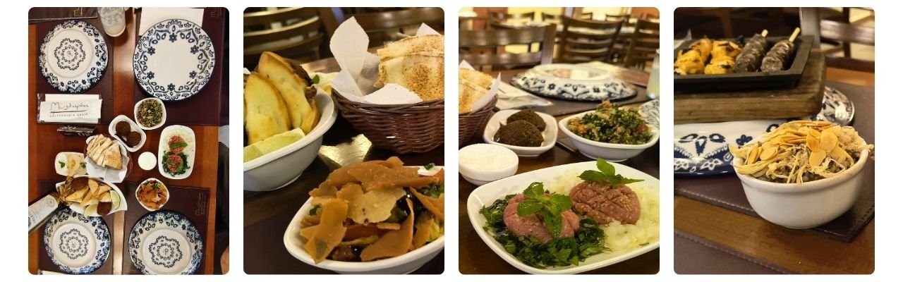 [Montagem de fotos de Mustapha Gastronomia Árabe]