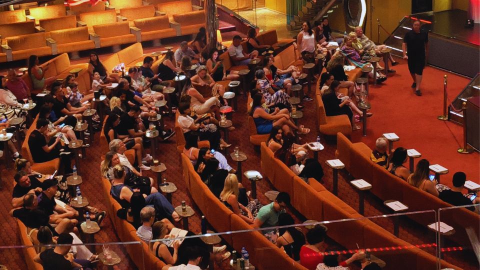 Visão da plateia no teatro visto de cima