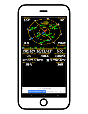 Tela do aplicativo GPS Status mostrando a recepção de sinal de vários satélites.