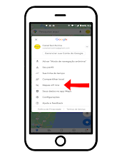 Passo 3 para baixar mapas offline: Selecionar a opção Mapas offline.
