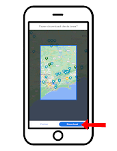 Passo 5 para baixar mapas offline: Selecionar a área e fazer o download.