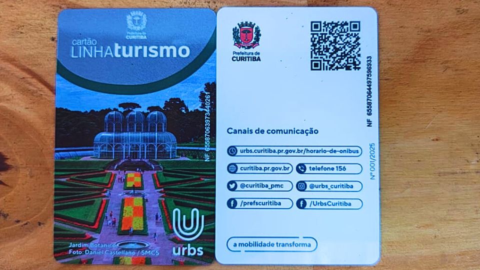Cartão da passagem da Linha Turismo