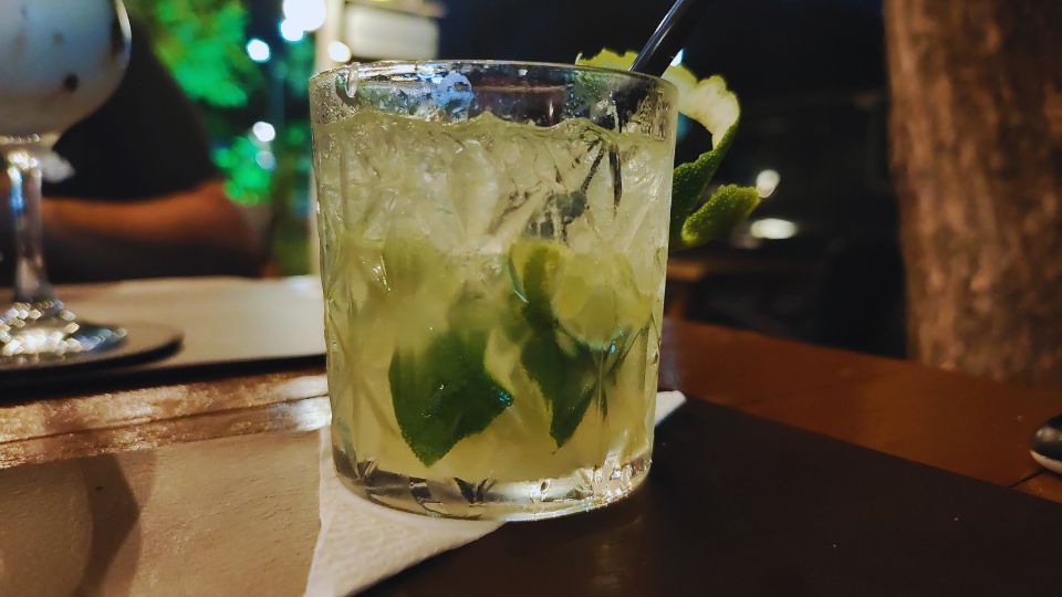 A viagem estava acabando e era hora de agradecer e comemorar com um delicioso drink
